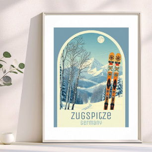 Zugspitze Deutschland Skiurlaub Poster