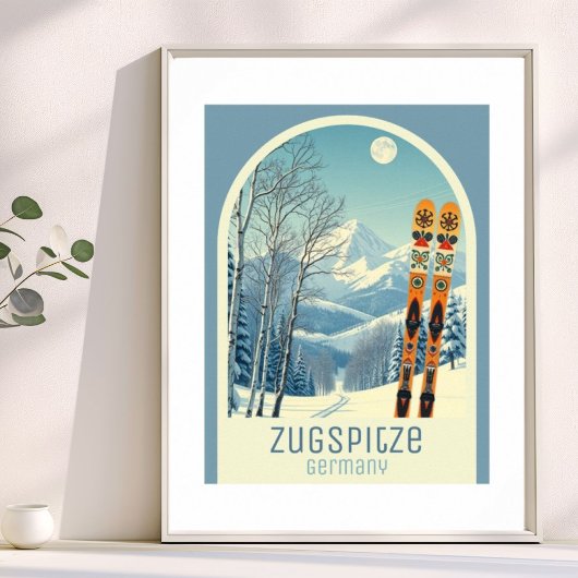 Zugspitze Deutschland Skiurlaub Poster
