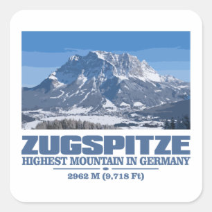 Zugspitze Quadratischer Aufkleber