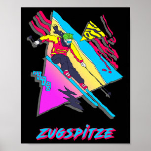 Zugspitze Retro-Skifahrer Skifahren Design Inspiri Poster