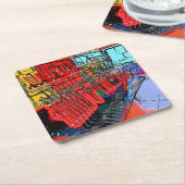 ZUGSTATIONEN RECHTECKIGER PAPPUNTERSETZER (angewinkelt)