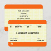 Zugticket inspiriert | Geburtstag Einladung (Vorne/Hinten)