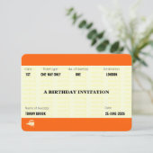 Zugticket inspiriert | Geburtstag Einladung (Stehend Vorderseite)