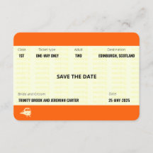 Zugticket inspiriert | Hochzeit Save the Date