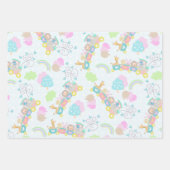 Zugtiere blau geschenkpapier set (Vorderseite 3)