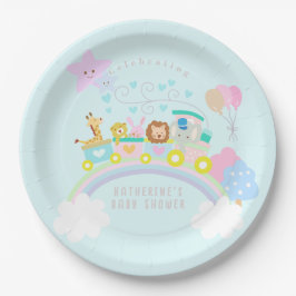 Zugtiere blau pappteller