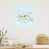 Zugtiere blau poster (Küche)