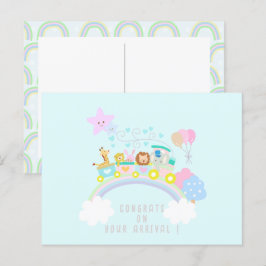 Zugtiere blau postkarte