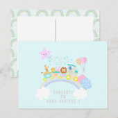 Zugtiere blau postkarte (Vorne/Hinten)