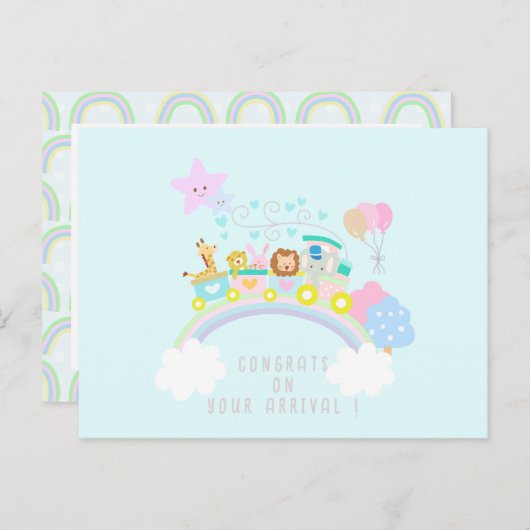 Zugtiere blau postkarte (Vorne/Hinten)