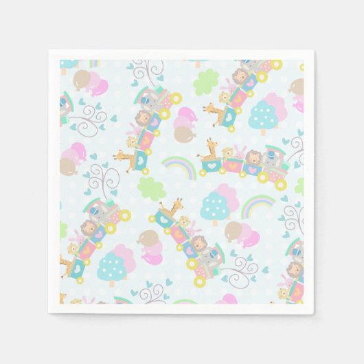 Zugtiere blau serviette (Vorderseite)