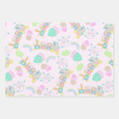 Zugtiere rosa geschenkpapier set (Vorderseite 3)