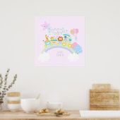 Zugtiere rosa poster (Küche)