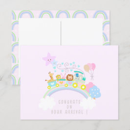 Zugtiere rosa postkarte