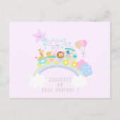 Zugtiere rosa postkarte (Vorderseite)