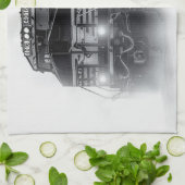 Zugtrassen Schwarz-Weiß Geschirrtuch (Gefaltet)