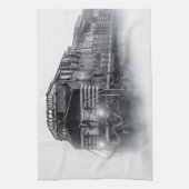 Zugtrassen Schwarz-Weiß Geschirrtuch (Vertikal)