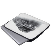 Zugtrassen Schwarz-Weiß Laptopschutzhülle (Vorne Knopf)