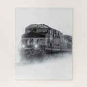 Zugtrassen Schwarz-Weiß Puzzle (Vertikal)