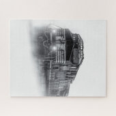 Zugtrassen Schwarz-Weiß Puzzle (Horizontal)