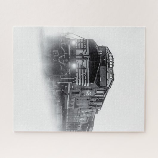 Zugtrassen Schwarz-Weiß Puzzle (Horizontal)