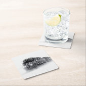 Zugtrassen Schwarz-Weiß Rechteckiger Pappuntersetzer (Vor Ort)