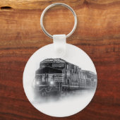 Zugtrassen Schwarz-Weiß Schlüsselanhänger (Vorderseite)