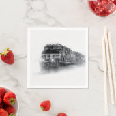 Zugtrassen Schwarz-Weiß Serviette (Beispiel)