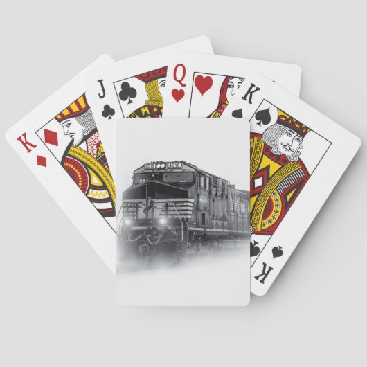 Zugtrassen Schwarz-Weiß Spielkarten (Rückseite)