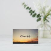 Zugtrassen Sonnenuntergang Landschaftsweg Visitenkarte (Stehend Vorderseite)