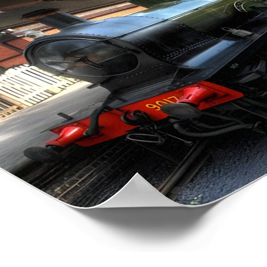 Zugträume: Nostalgisches Eisenbahnwerk Poster (Ecke)