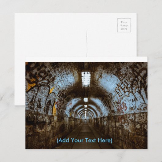 Zugtunnel mit Graffiti Postkarte (Vorne/Hinten)