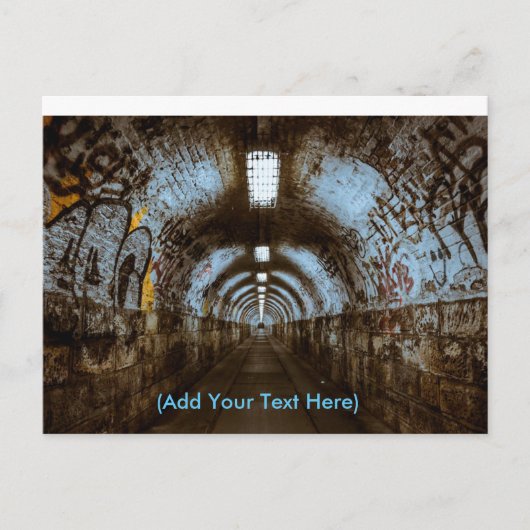 Zugtunnel mit Graffiti Postkarte (Vorderseite)