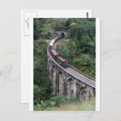 Zugüberquerung der Brücke im Hochland Sri Lankas Postkarte (Vorne/Hinten)