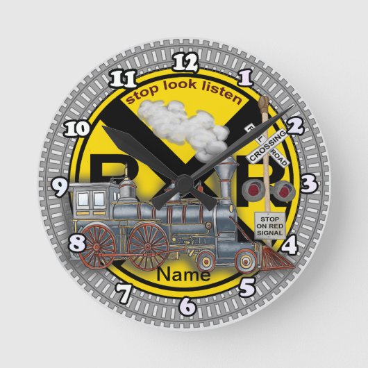 Zugüberquerung runde wanduhr (Vorderseite)