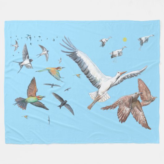 Zugvögel, die ihre Flüge aufspüren Illustration Fleecedecke (Vorderseite (Horizontal))