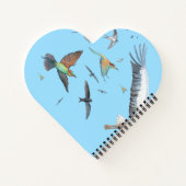 Zugvögel, die ihre Flüge zurückverfolgen, herzförm Notizblock (Rückseite)