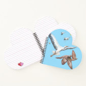 Zugvögel, die ihre Flüge zurückverfolgen, herzförm Notizblock (Innenseite)