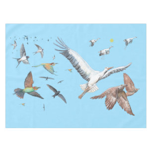 Zugvögel, die ihre Flüge zurückverfolgen Tischdecke