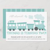 Zugwagen Geburtstagsparty Einladung (Vorne/Hinten)