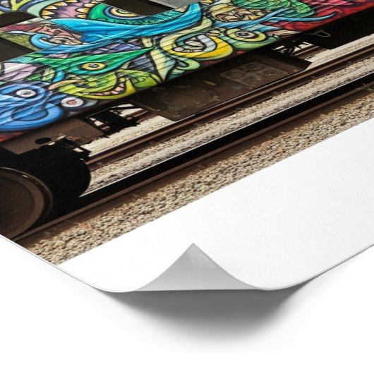 Zugwagen Graffiti Mural Poster (Ecke)