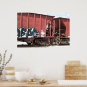 Zugwagen verbunden poster (Küche)