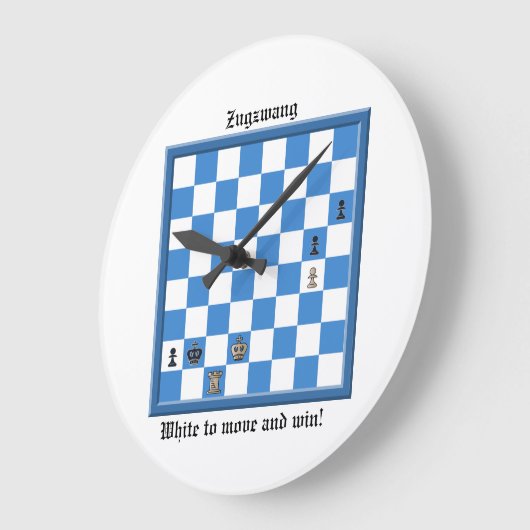 Zugzwang Schess Puzzle Große Wanduhr (Winkel)