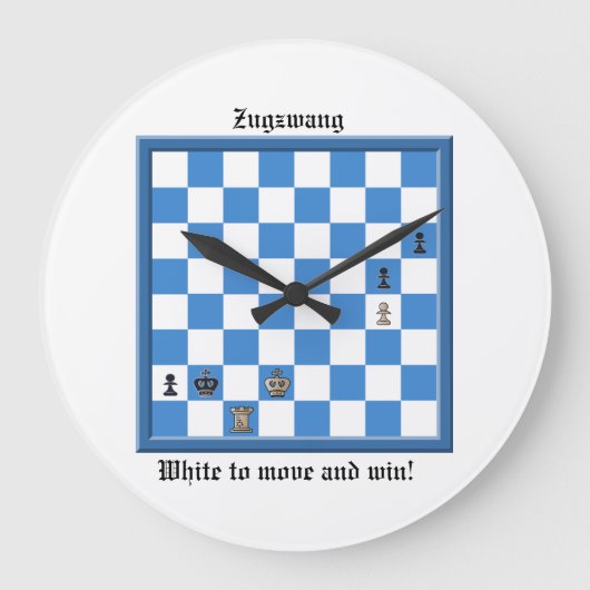 Zugzwang Schess Puzzle Große Wanduhr (Vorderseite)