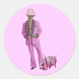 Zuhälter Obama und das Schwein Runder Aufkleber