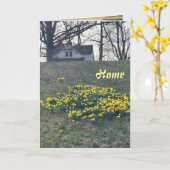 Zuhause, 5 Zoll x 7 Zoll geklappte Grußkarte Karte (Gelbe Blume)