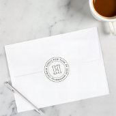 Zuhause Address Chic Modern Monogram Runder Aufkleber