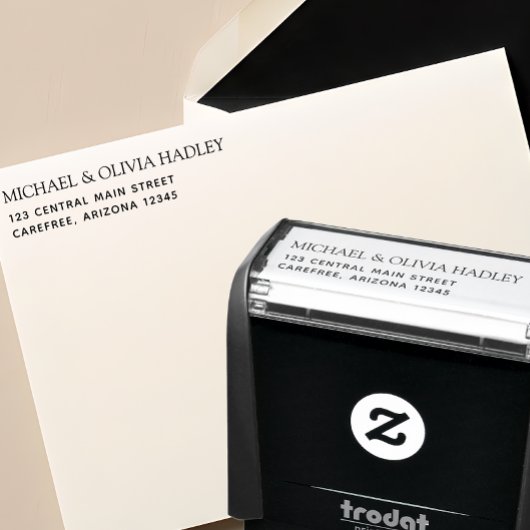 Zuhause-Adresse-Briefmarke für Einladungen zurückg Permastempel
