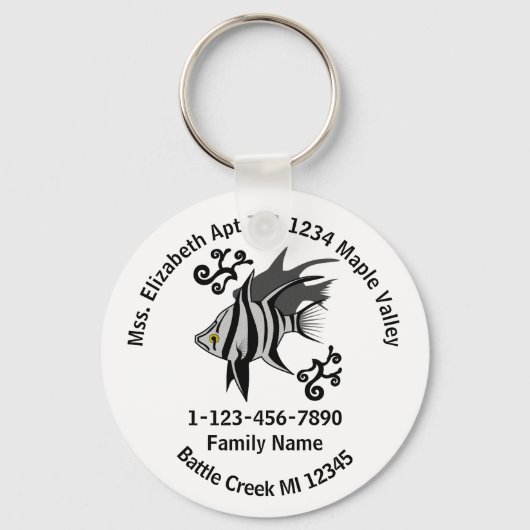 Zuhause-Adresse der alten Ehefrau verloren Schlüsselanhänger (Vorderseite)