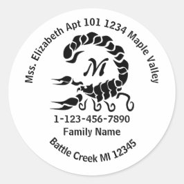 Zuhause-Adresse der Black Scorpion-Familie Runder Aufkleber